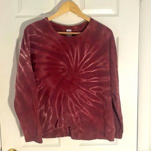 Burgundy tie dyed sweatshirt